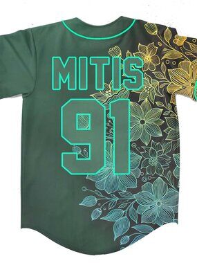 Mitis Flower Split Baseball Jersey For EDM Festivals